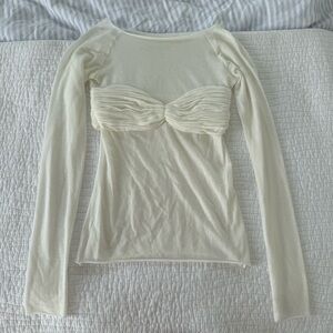 Orseund Iris Cream Long Sleeve Blouse